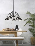 HANGING LAMP 5 ARM BLACK METAL SHADE - HANGING LAMPS